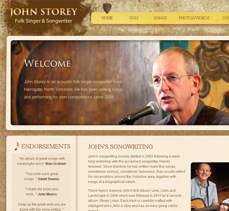 screenshot of John's site inside a polaroid